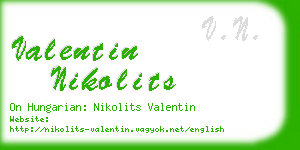 valentin nikolits business card